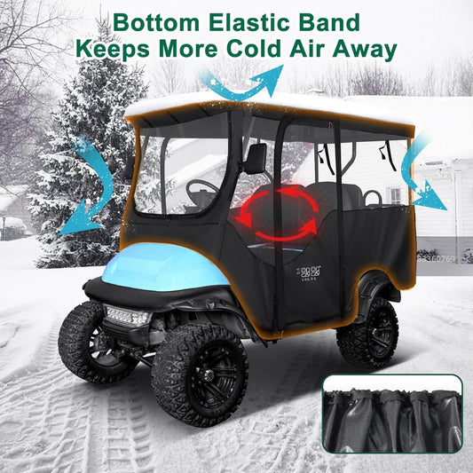 Golf Cart Enclosures for Club Car Precedent Extended Roof