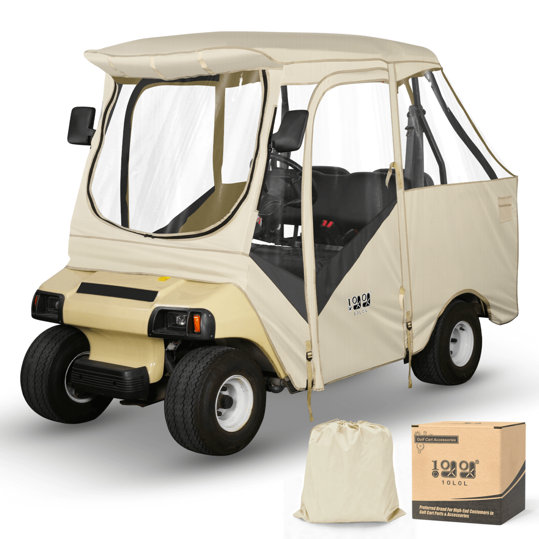 Club Car DS Golf Cart Enclosure Beige & Grey