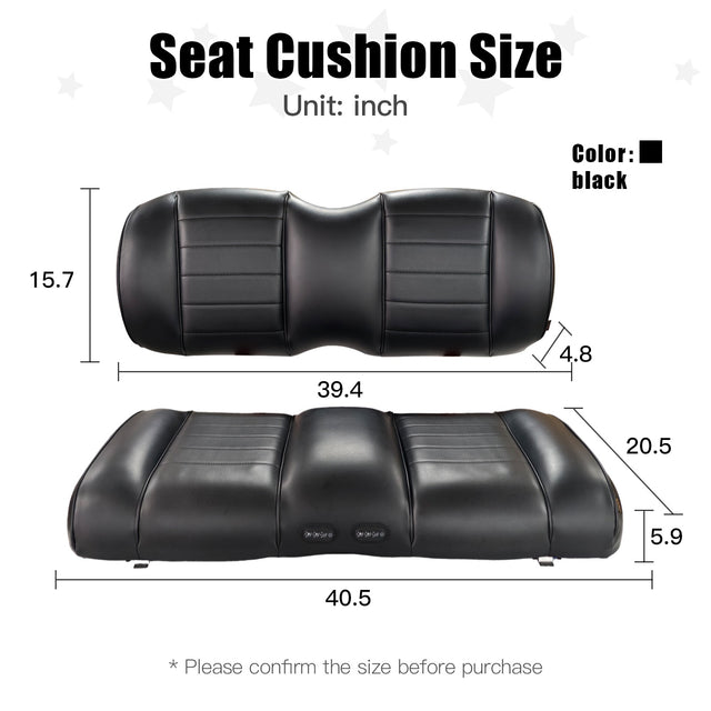 Ventilated and Heated and Vibrating Premium Front Seat Cushion Kit for EZGO TXT/RXV Golf Cart, Including NOKINS Replacement Backrest Cushion and Bottom Cushion Assembly Kit