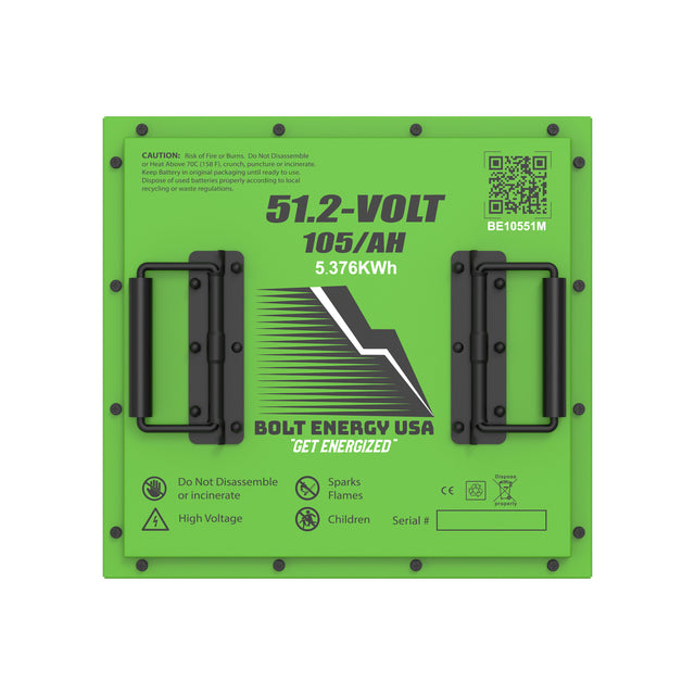 Bolt Energy EZGO RXV, 51V 105AH Square Professional Battery Kit