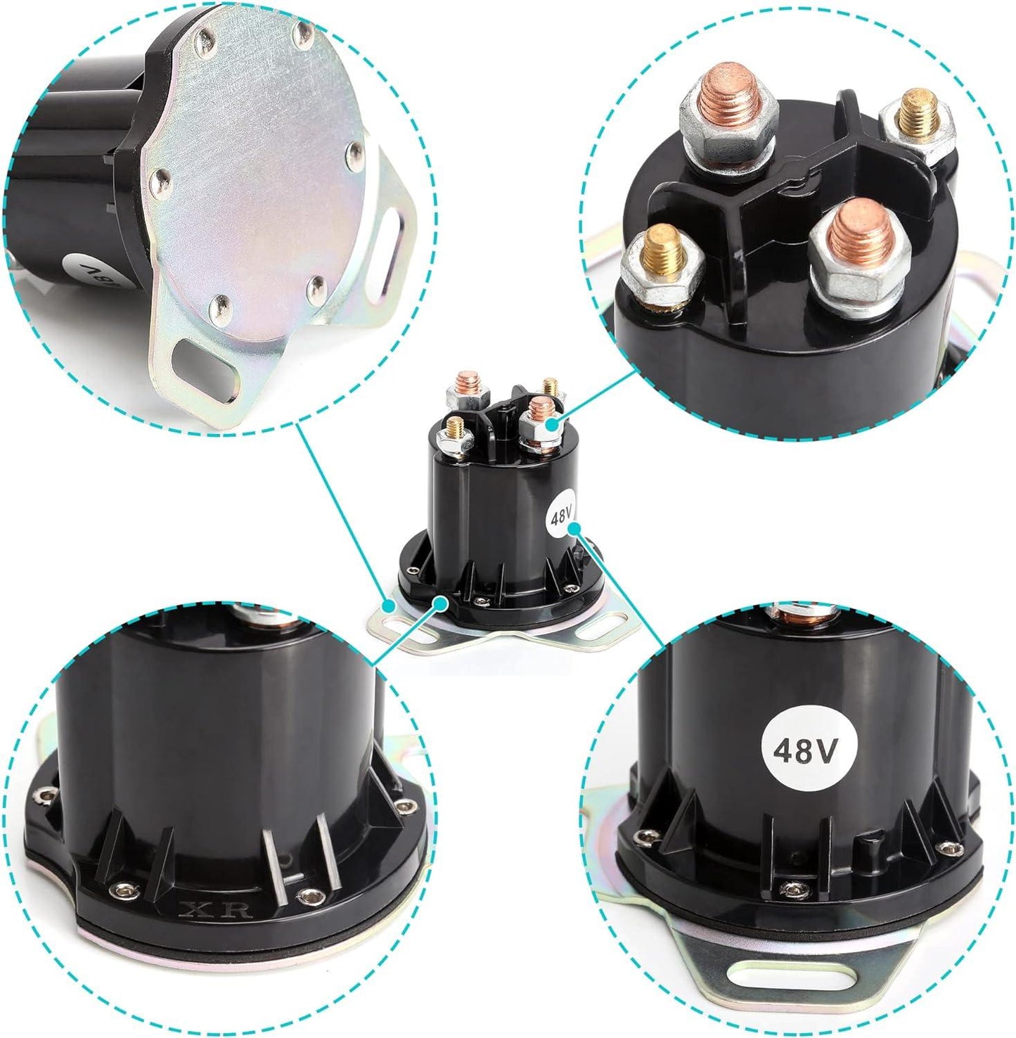 4 terminal solenoid fits on 48V EZGO RXV electric golf cart