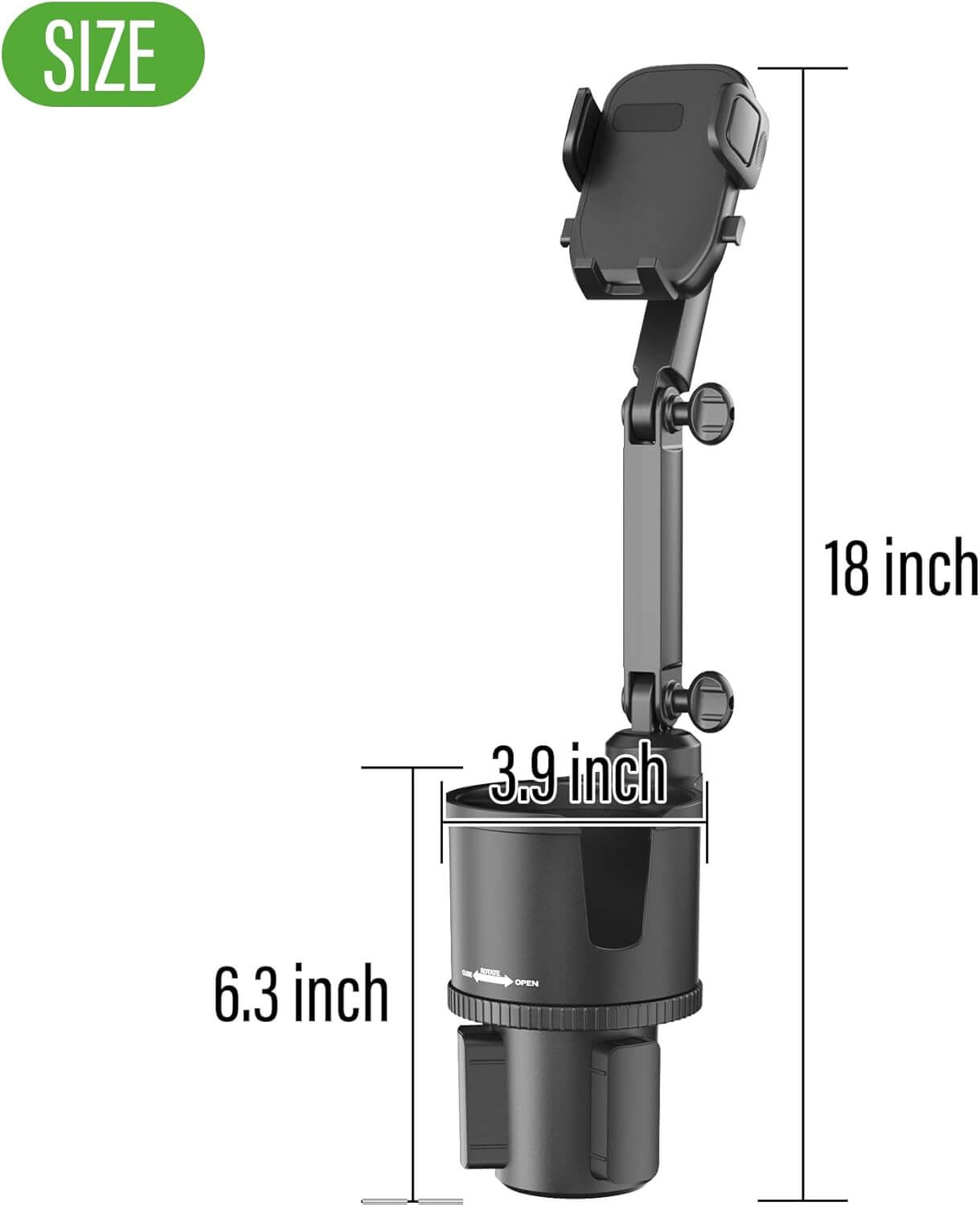Universal Golf Cart Phone Holder with Cup Holder 360° Rotation - 10L0L