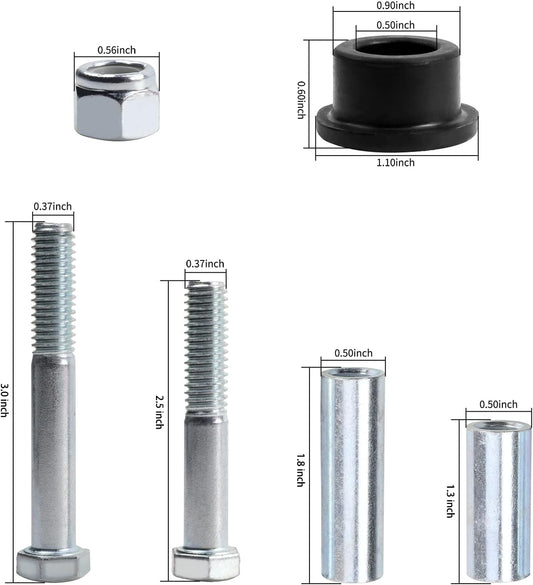 Front Leaf Spring & Upper A-Arm Bushing Sleeve Kit with Bolts for Club Car DS (1992-Up Gas & Electric Golf Carts)