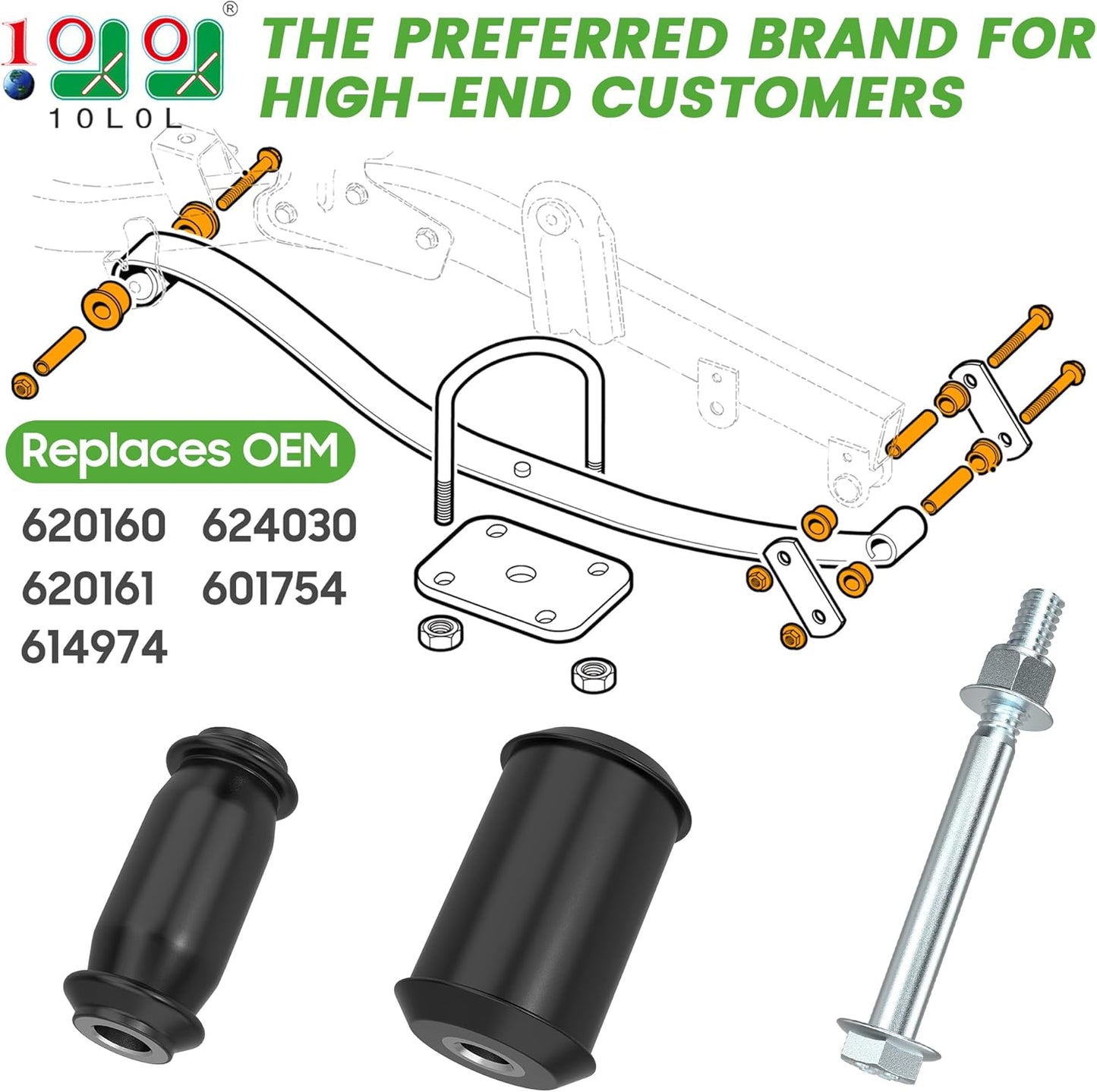 10L0L Golf Cart Rear Leaf Spring Bushing Kit