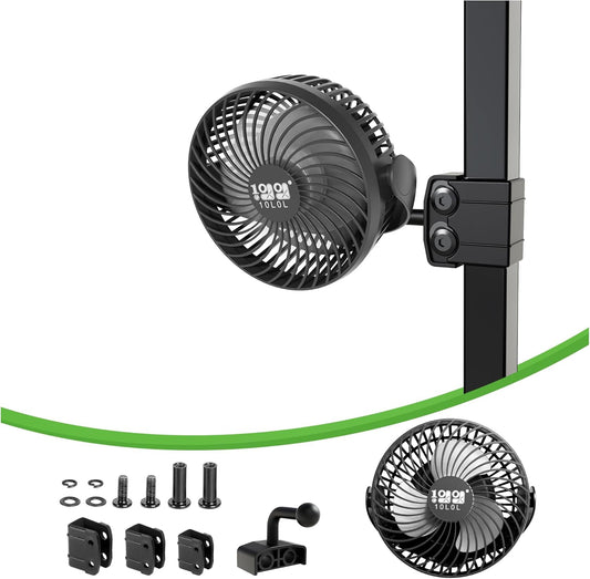 Fixed bracket golf cart fan black