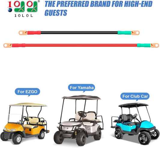 Golf Cart Battery Cable Set - 4 Gauge Pure Copper w/ Heat