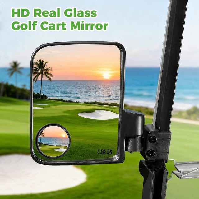 HD Real Glass Golf Cart Mirror