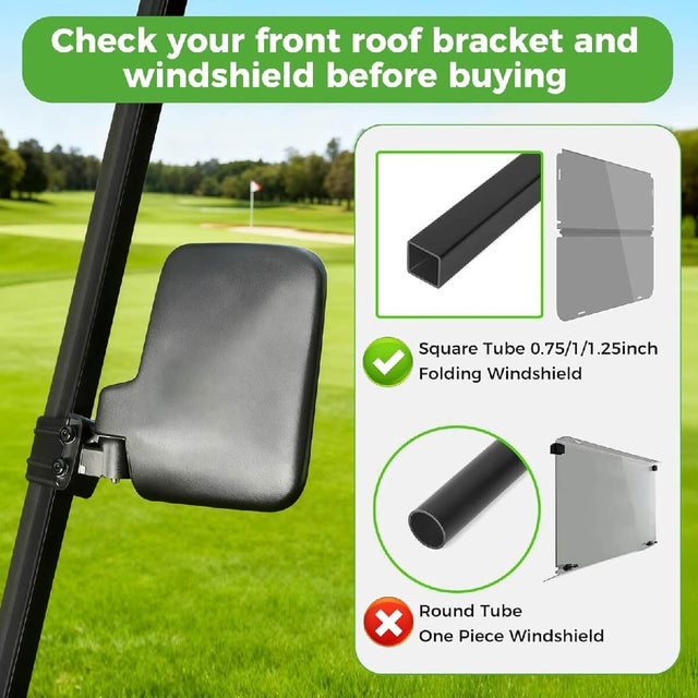 10L0L Golf Cart Side Mirrors with Blind Spot Mirror