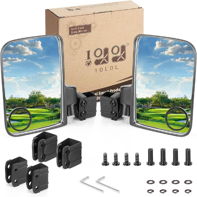 10L0L Universal Golf Cart Side Mirrors with Blind Spot Mirror