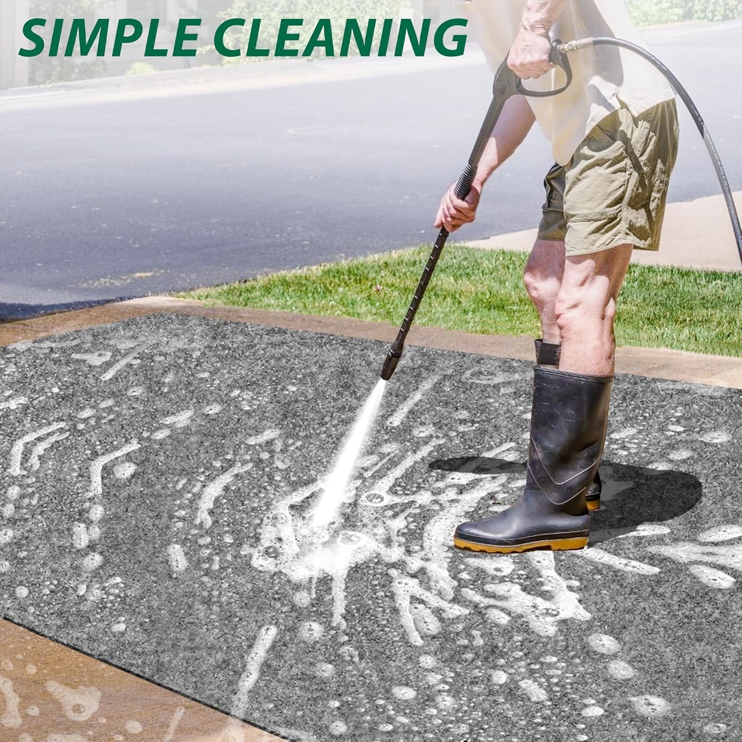 10L0L Golf Cart Premium Garage Floor Mat-Waterproof Anti-Slip Thickened Mat
