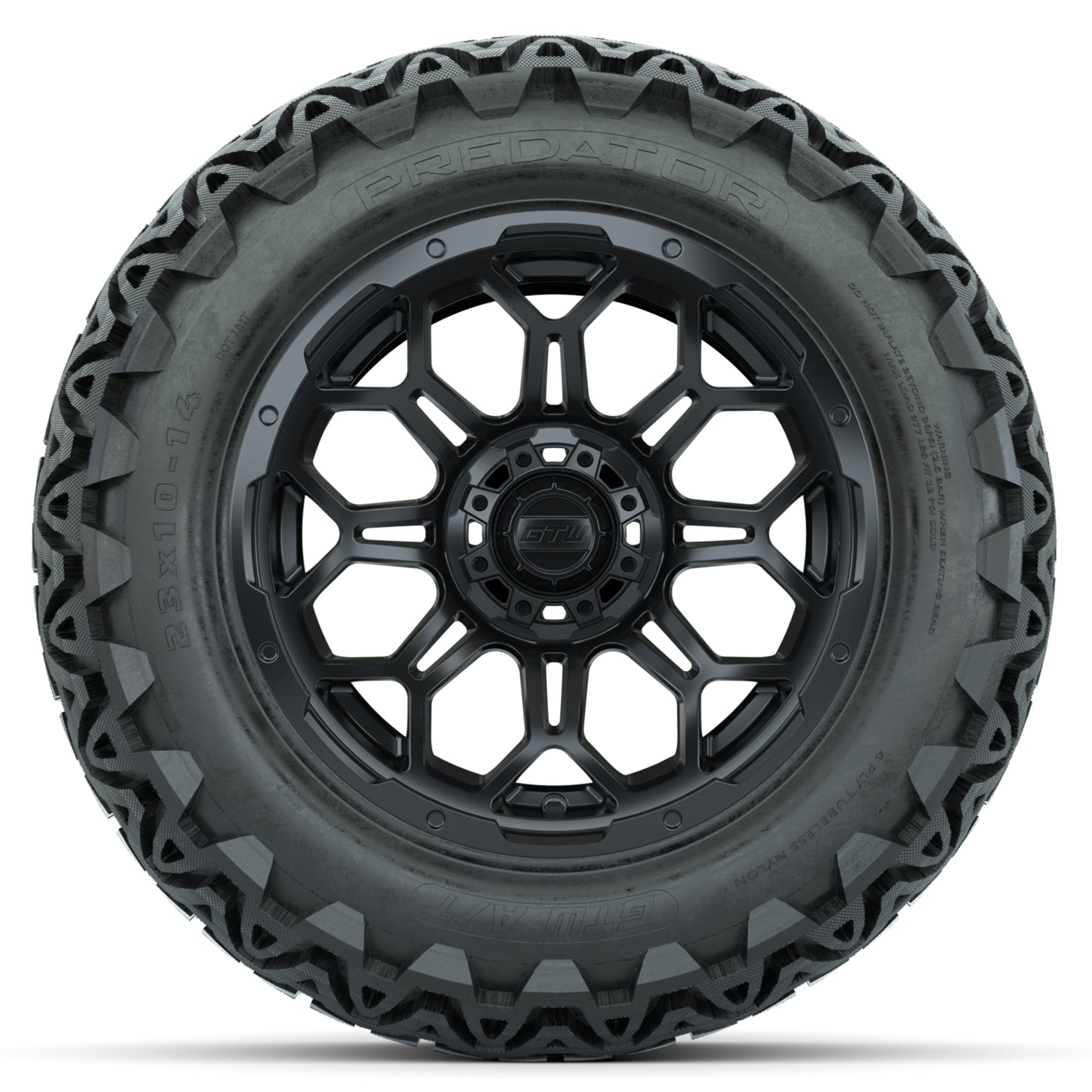 GTW Bravo 14” Golf Cart Wheels & 23” Predator All-Terrain Tires Combo