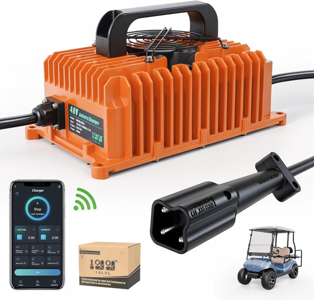 Upgraded 15/18 AMP 36/48 Volt Golf Cart Battery Charger for EZGO Yamaha - 10L0L