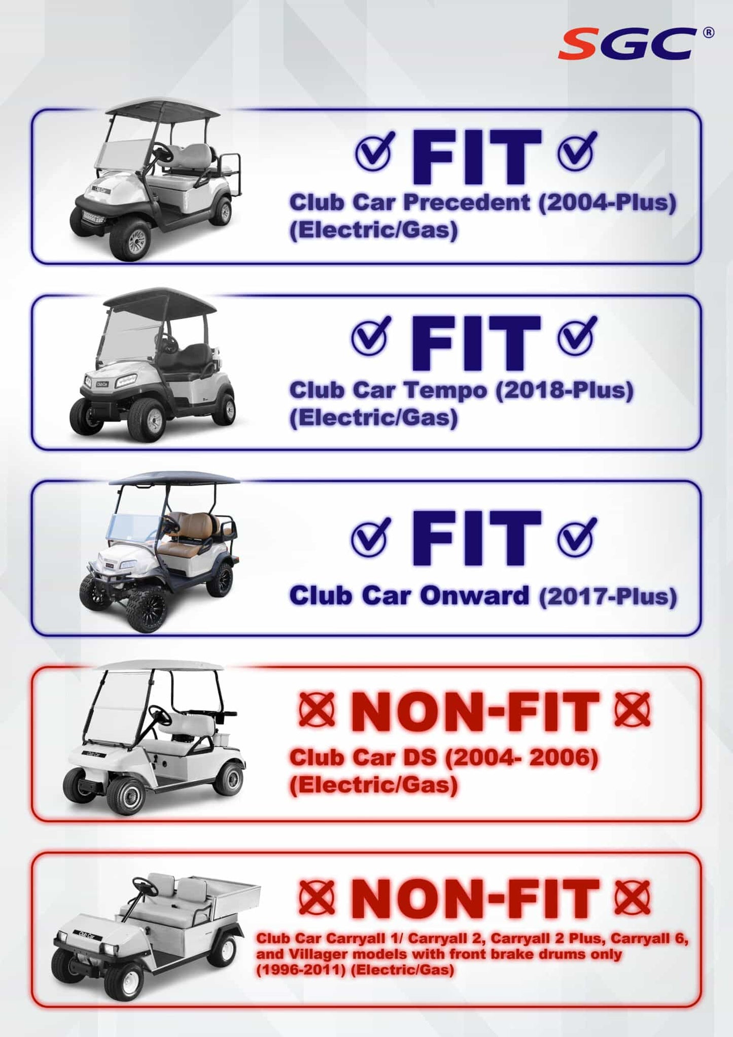 Club Car 6" Heavy Duty Lift Kit – Double A-Arm for Precedent / Tempo / Onward 2004+