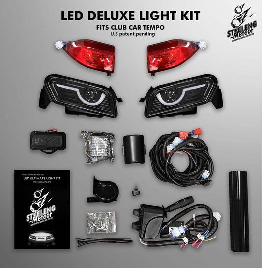 STEELENG Meteor LED Light Kit for Club Car Tempo & Onward 12V – Ultimate Golf Cart Lighting Upgrade (Headlights, Taillights, Turn Signals)