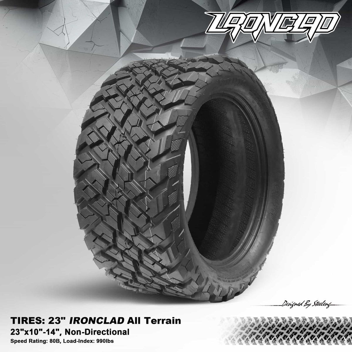 STEELENG 23″x10″-14″ Ironclad Hybrid AT Tires (4)