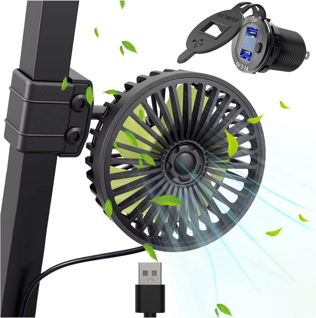 Golf Cart Fan Portable Fans USB Powered