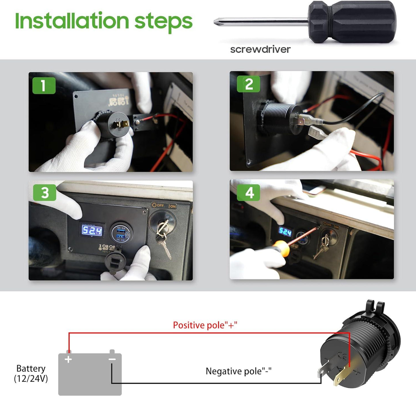 Golf Cart USB Port Universal