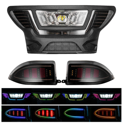 NOKINS RGB LED Light Kit for Club Car Precedent 2004-Up Electric & Gas Golf Carts | APP Control, Multi-Color Lights, Sequential Turn Signals & DRL