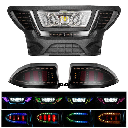 NOKINS RGB LED Light Kit for Club Car Precedent 2004-Up Electric & Gas Golf Carts | APP Control, Multi-Color Lights, Sequential Turn Signals & DRL