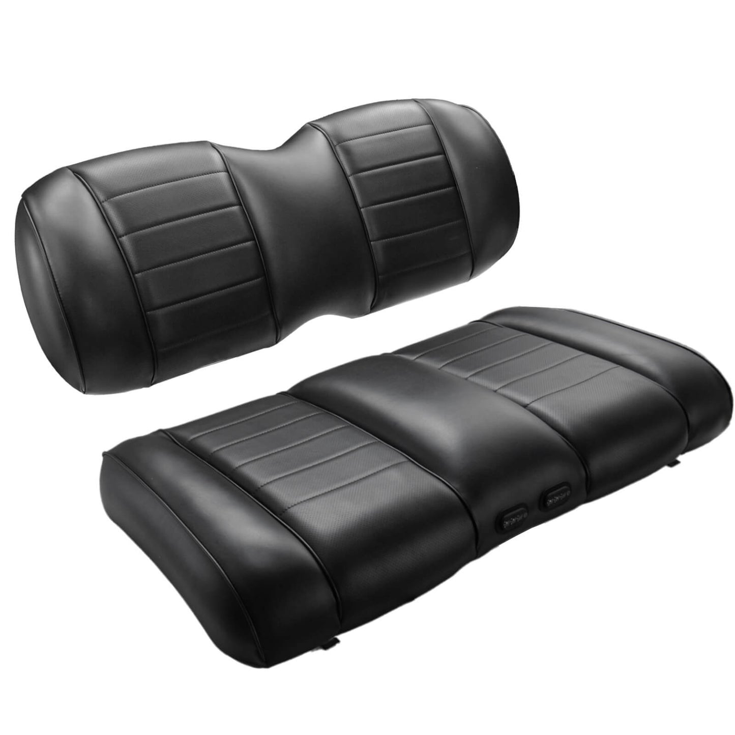 Ventilated and Heated and Vibrating Premium Front Seat Cushion Kit for EZGO TXT/RXV Golf Cart, Including NOKINS Replacement Backrest Cushion and Bottom Cushion Assembly Kit