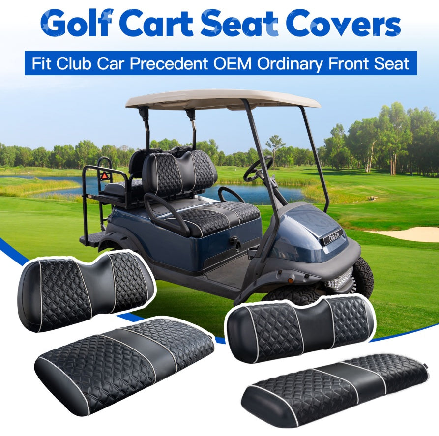 NOKINS Diamond Golf Cart Seat Covers – Club Car Precedent, Tempo & Onward, Front & Rear
