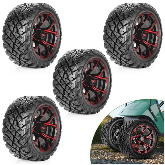10L0L 12"/14" Golf Cart Wheels & Tires Set All Terrain/Street Tires