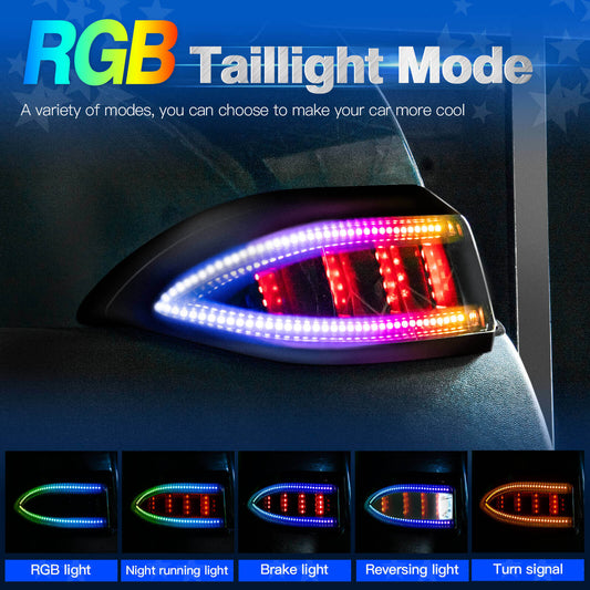 NOKINS RGB LED Light Kit for Club Car Precedent 2004-Up Electric & Gas Golf Carts | APP Control, Multi-Color Lights, Sequential Turn Signals & DRL