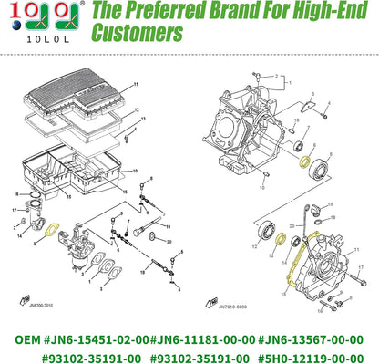 Yamaha Engine Gaskets Seals Rings Rebuild Kit