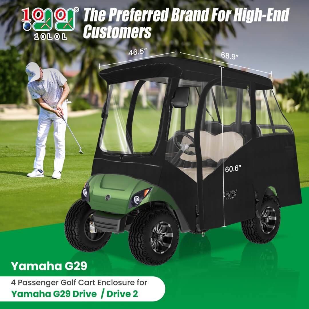 10L0L 4 Passenger Golf Cart Enclosure Size