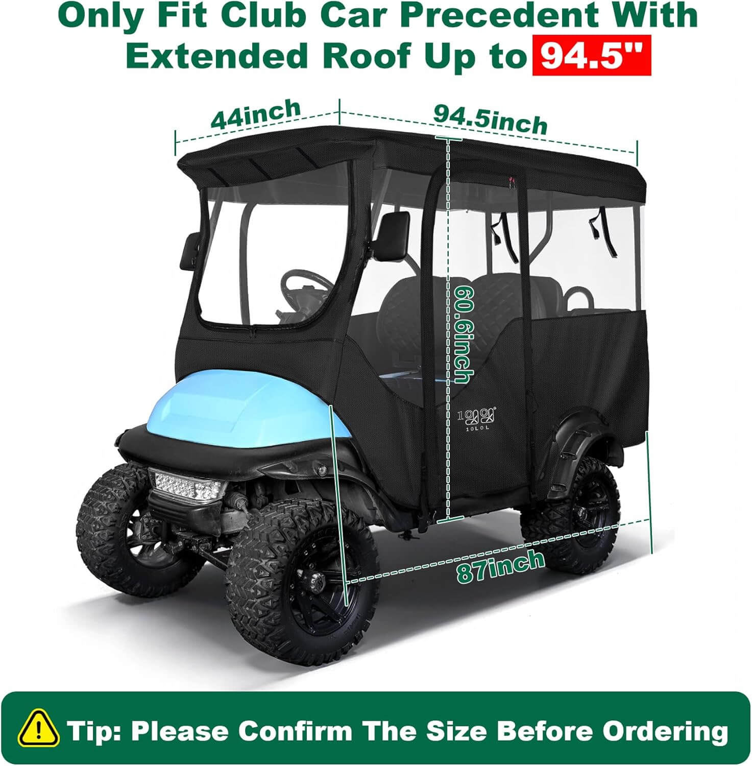 Golf Cart Enclosure-Extended Roof Cover