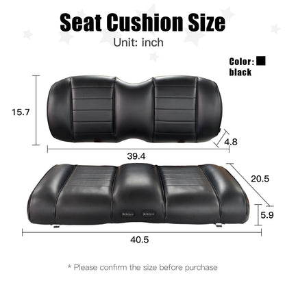 Ventilated and Heated and Vibrating Premium Front Seat Cushion Kit for EZGO TXT/RXV Golf Cart, Including NOKINS Replacement Backrest Cushion and Bottom Cushion Assembly Kit