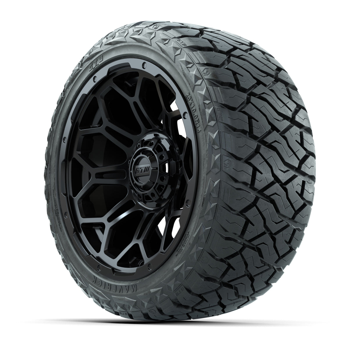 14" GTW Bravo Matte Black Wheels & 23" Maverick All-Terrain Tire Package