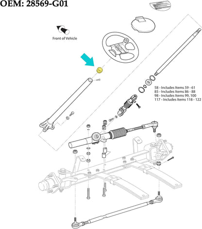 EZGO 2001-up Golf Cart Steering Column Bushing