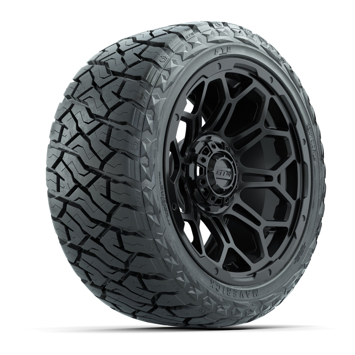 14" GTW Bravo Matte Black Wheels & 23" Maverick All-Terrain Tire Package