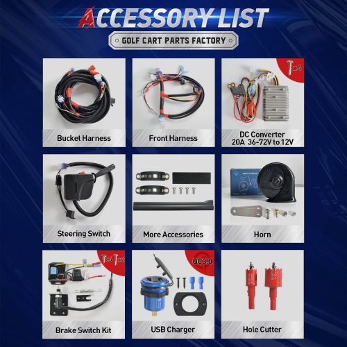 NOKINS Deluxe Plus LED Light Kit for Club Car Tempo/Onward Golf Cart