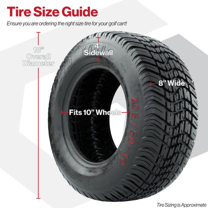 GTW Spyder Machined/Matte Grey 10 in Wheels with 205/50-10 Mamba Street Tires – Full Set