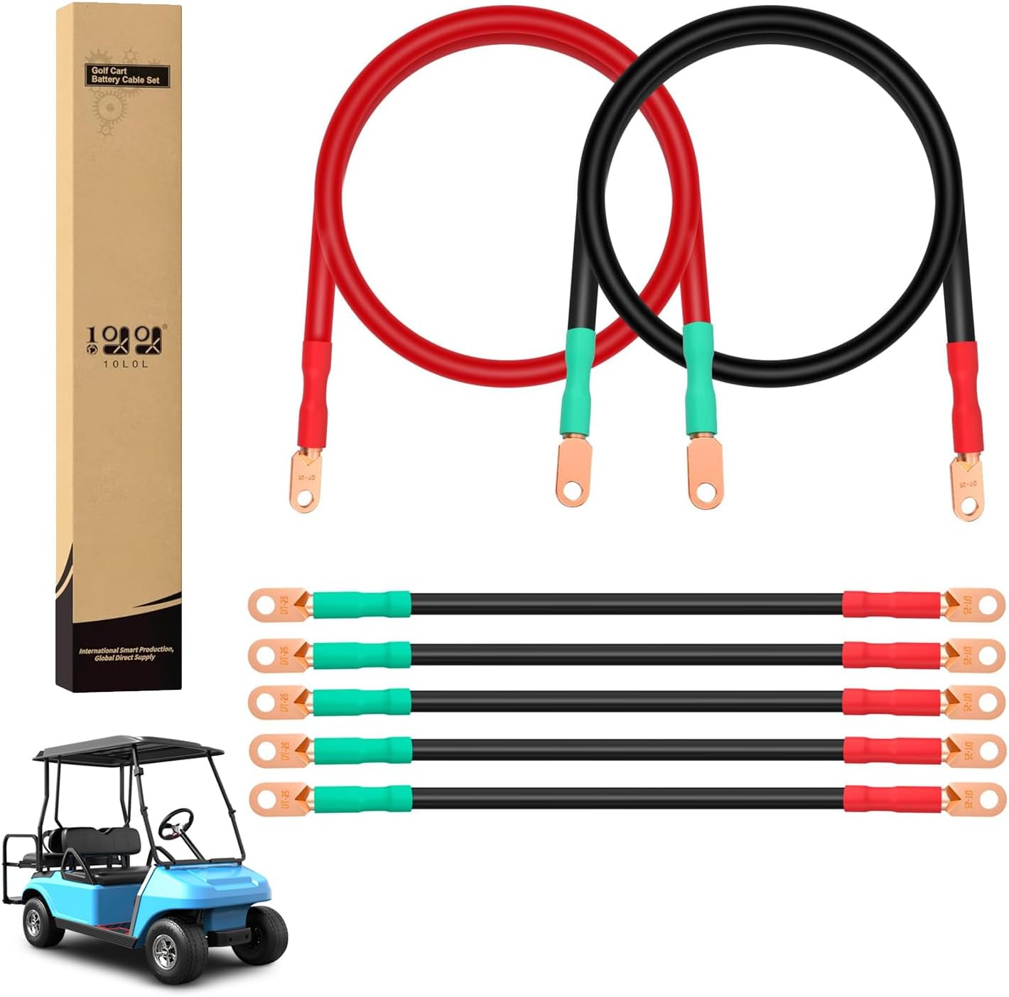 10L0L 3 Awg Golf Cart Heavy Duty Battery Cables