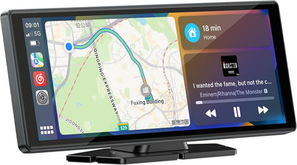 9.26” Wireless CarPlay & Android Auto Touch Screen for Golf Carts & Vehicles – Portable GPS Stereo with Bluetooth & Voice Control