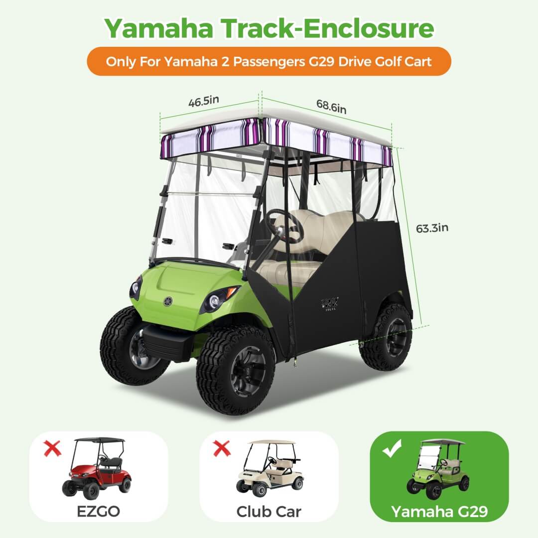 Dimensions suitable for two-seater Yamaha G29 Drive
