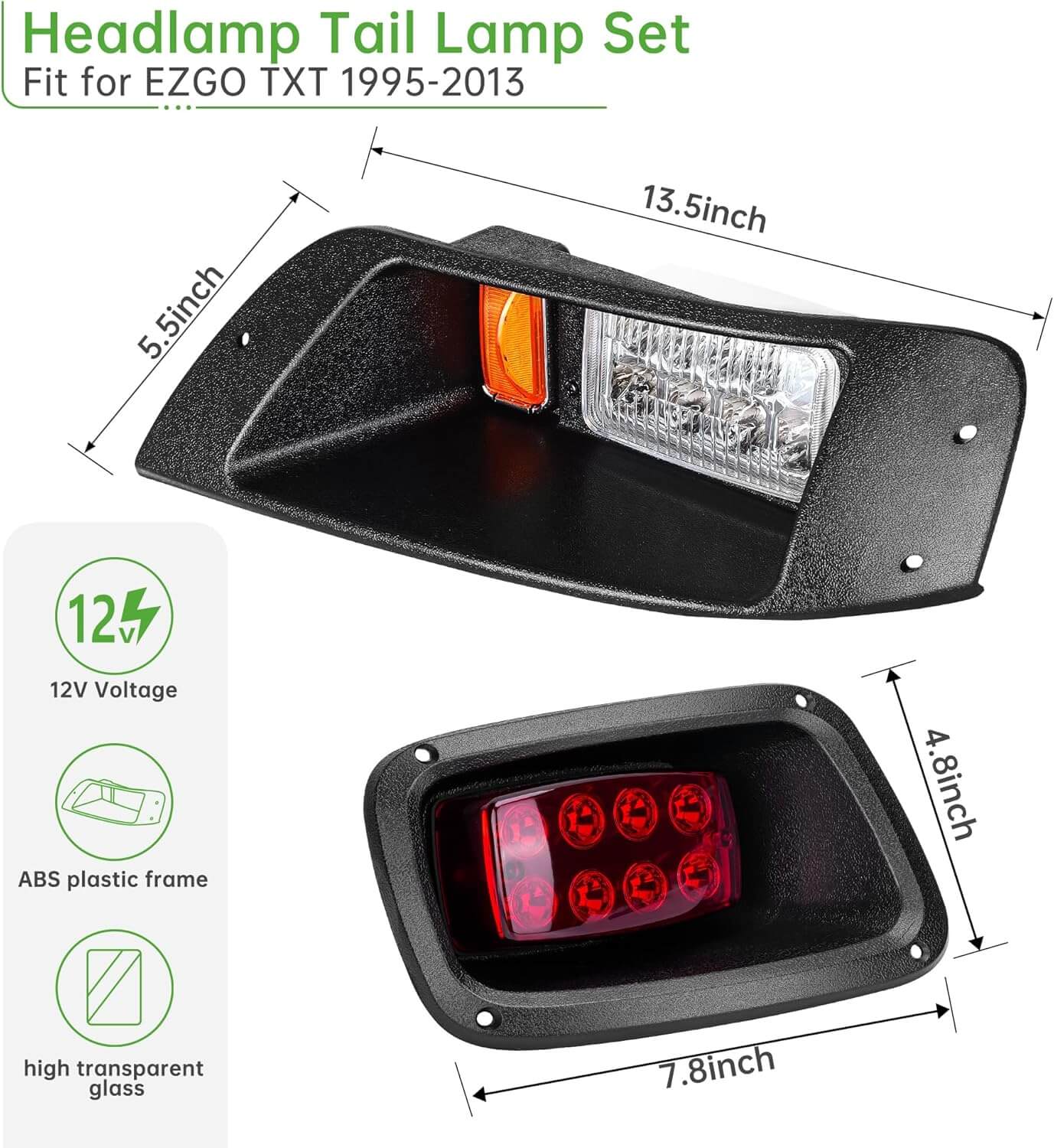 Golf Cart Headlights and Taillights Kit for EZGO TXT 1995-2013