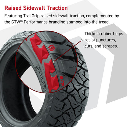 14" GTW Bravo Matte Black Wheels & 23" Maverick All-Terrain Tire Package