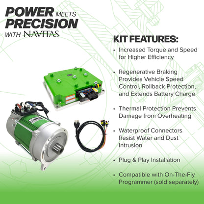 Navitas DC to AC Conversion Kit for Club Car Onward, Tempo, and Villager 4 with APPS Throttle 2022-Up - 5KW AC Motor &