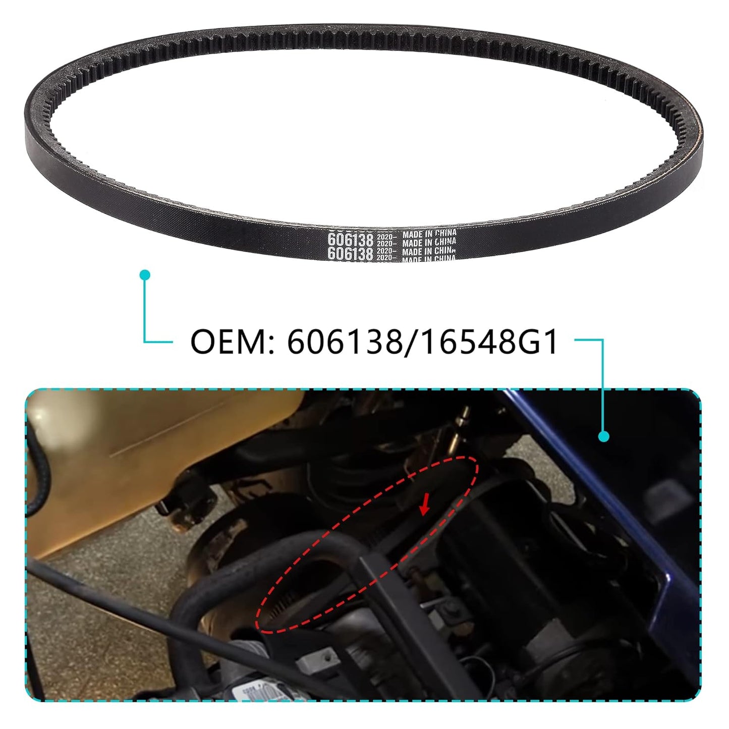 10L0L Starter Generator Belt for EZGO Gas RXV & TXT