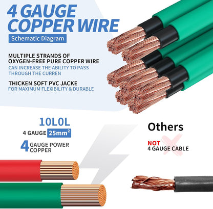 10L0L Universal Golf Cart Battery Cable Set - 4 Gauge
