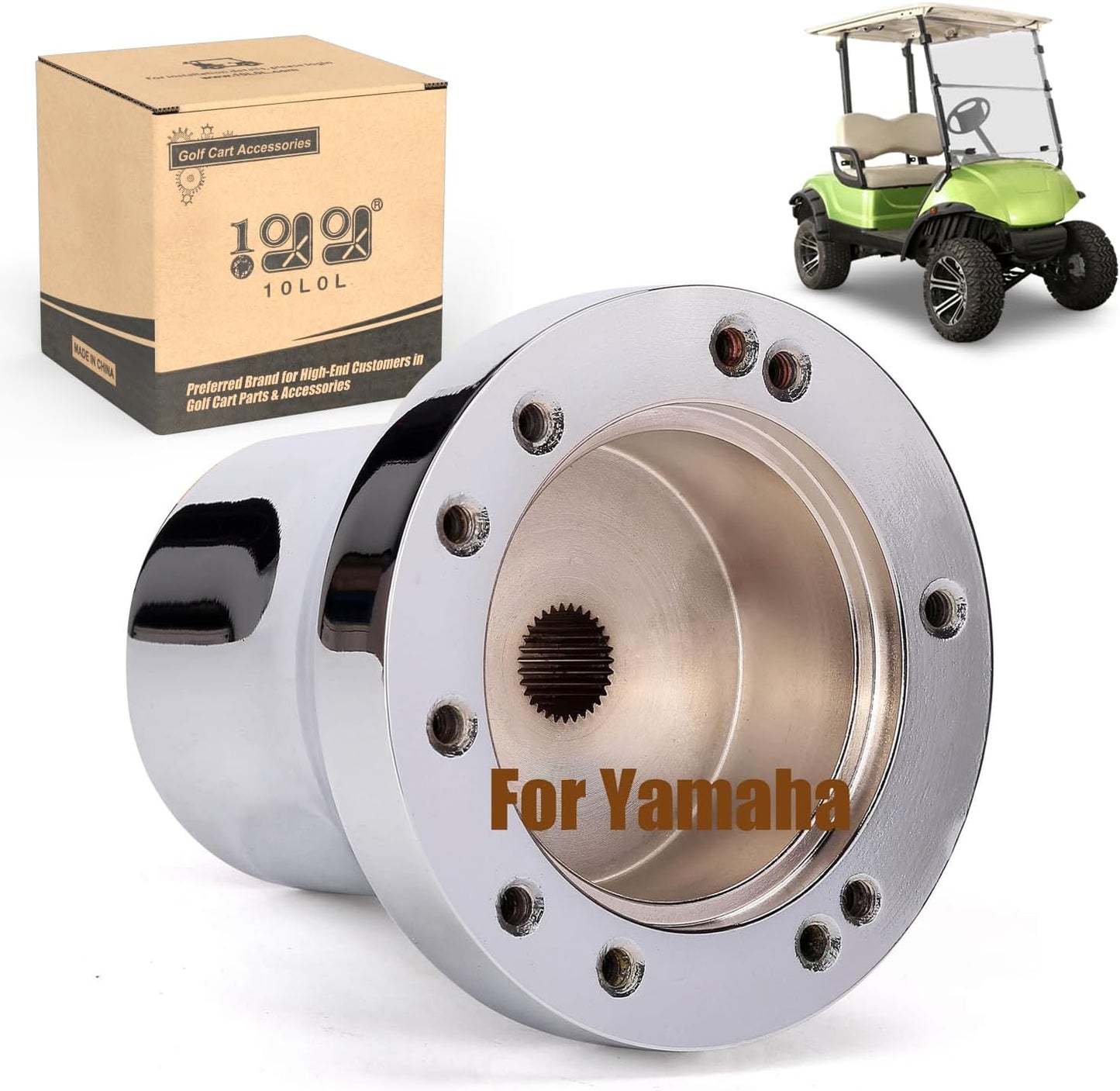 10L0L Golf Cart Steering Wheel Adapter for Yamaha Silver