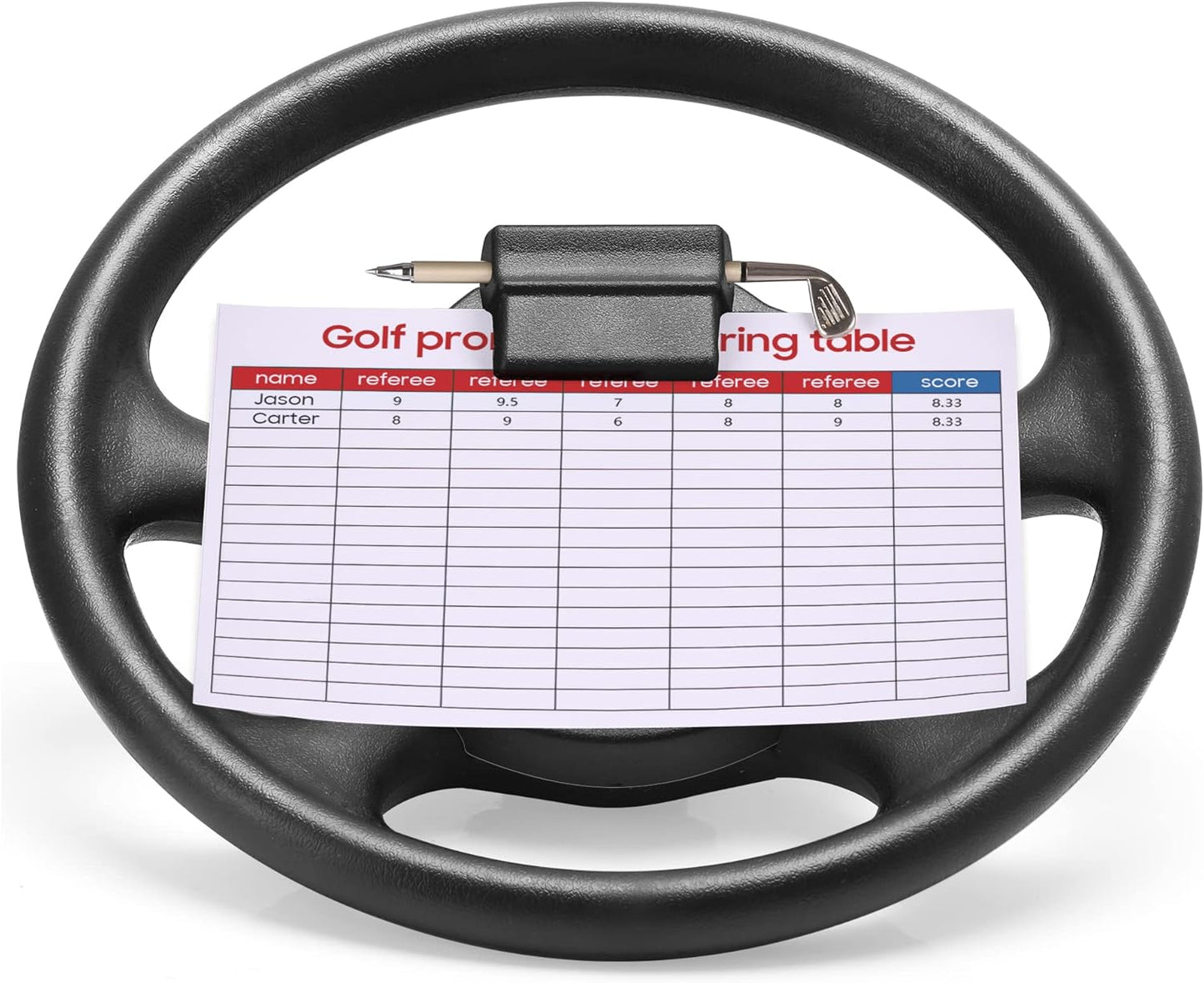 Golf Cart Steering Wheel with Scorecard Holder and Pen Holder