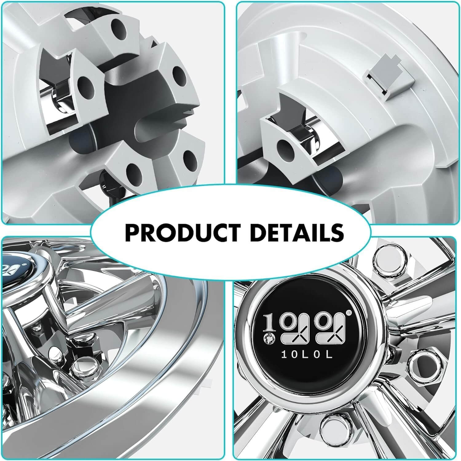 10L0L Golf Cart Wheel Covers Hub Caps for EZGO, Club Car, Yamaha