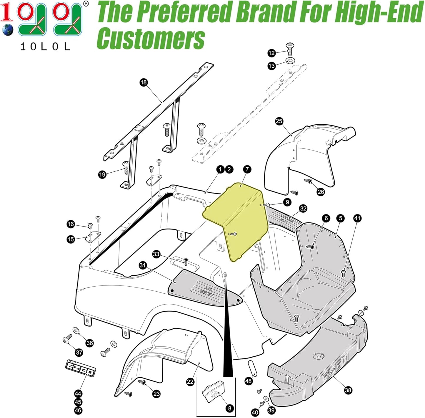 Golf Cart Rear Body Access Panel