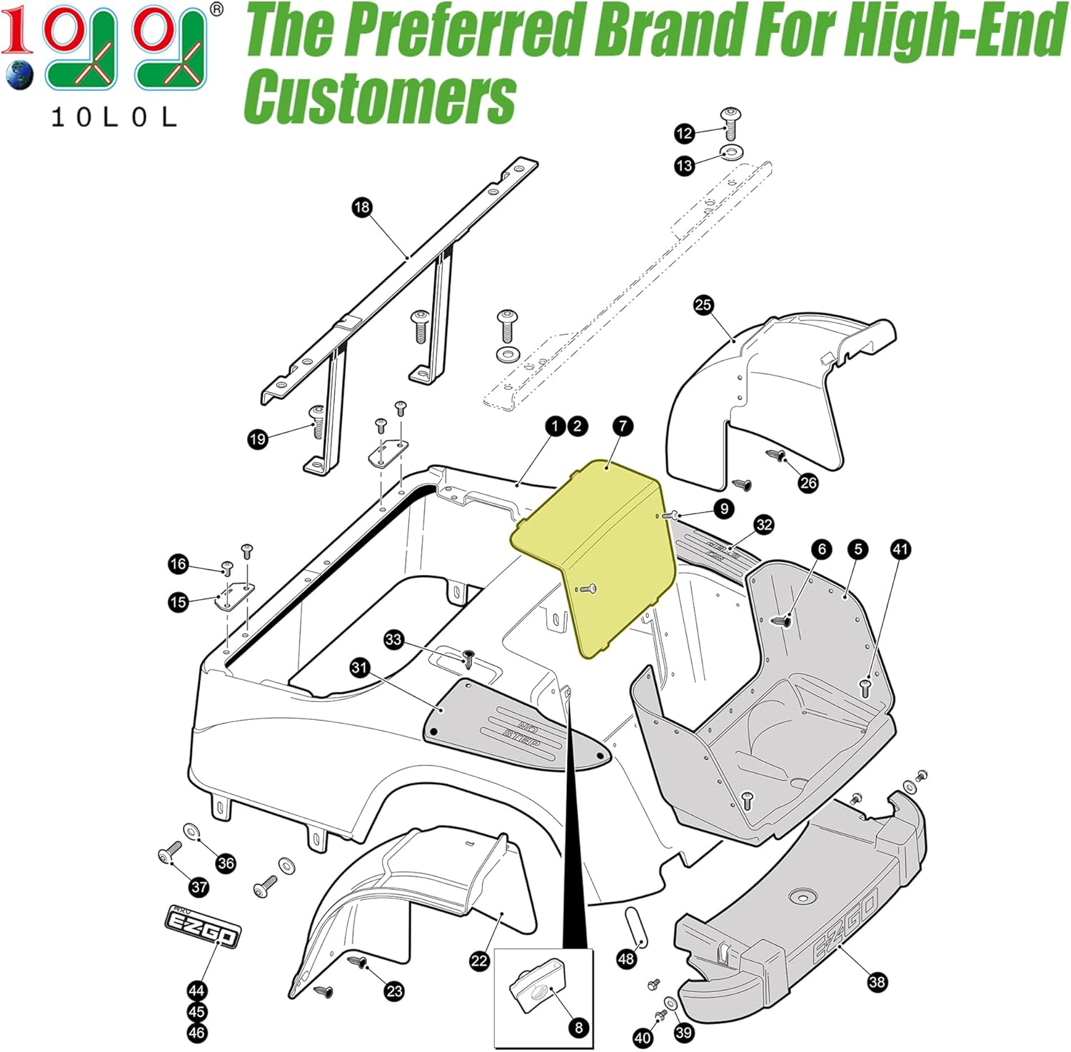 Golf Cart Rear Body Access Panel