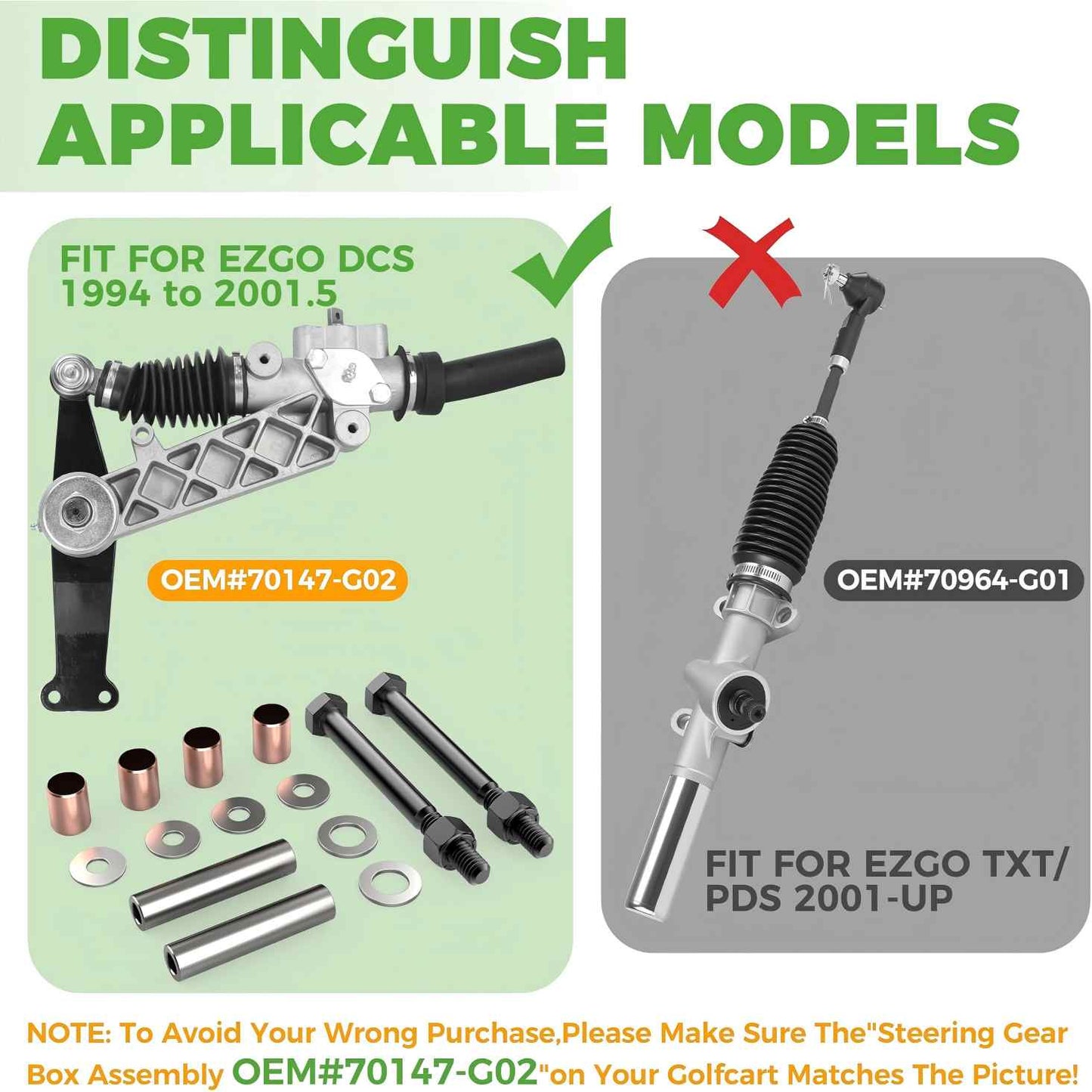 EZGO Golf Cart Spindle King Pin Repair Kit
